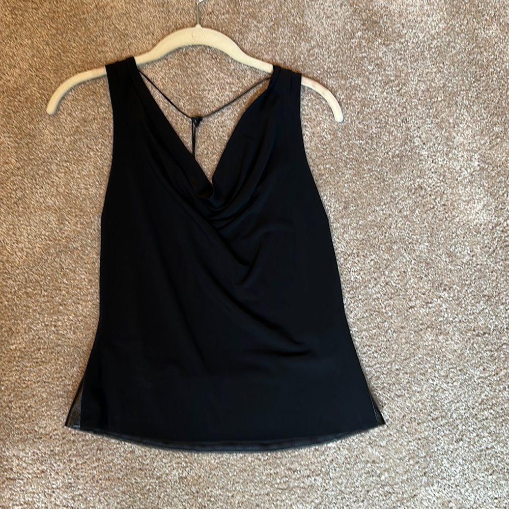 Sexy backless Elie Tahari top with leather accents. Size medium.